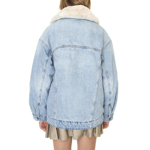 XL Womens Sherpa Trucker Z3300 Indigo - Giacca Invernale Denim Jeans Donna Blu A3484-0000  LEVIS 