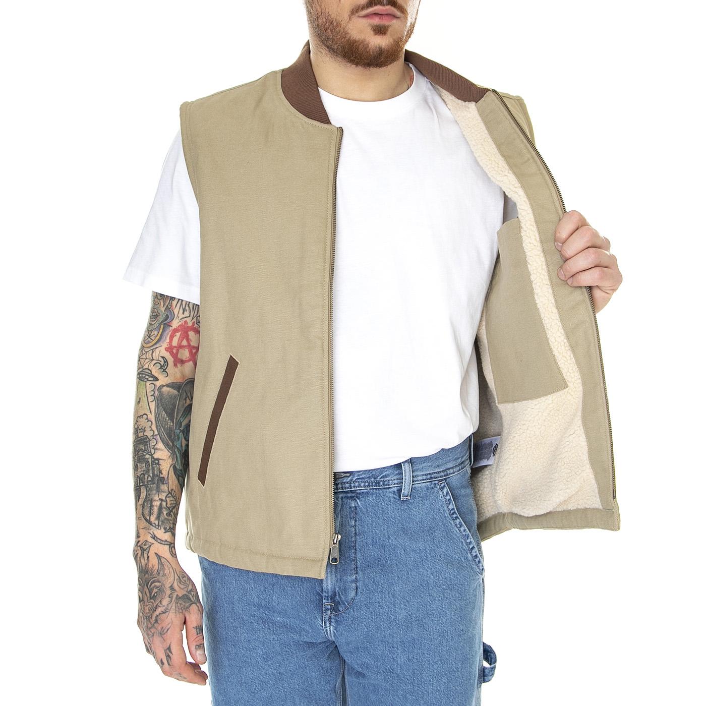 NYS Sherpa Lined Duck Vest Desert Sand - Giacca Smanicata Uomo Beige DK0A4Y4ADS01  DICKIES 