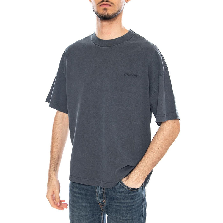 S/S Benton T-Shirt Carbon - Maglietta Girocollo Uomo Nera I035590 3IWGD CARHARTT WIP 