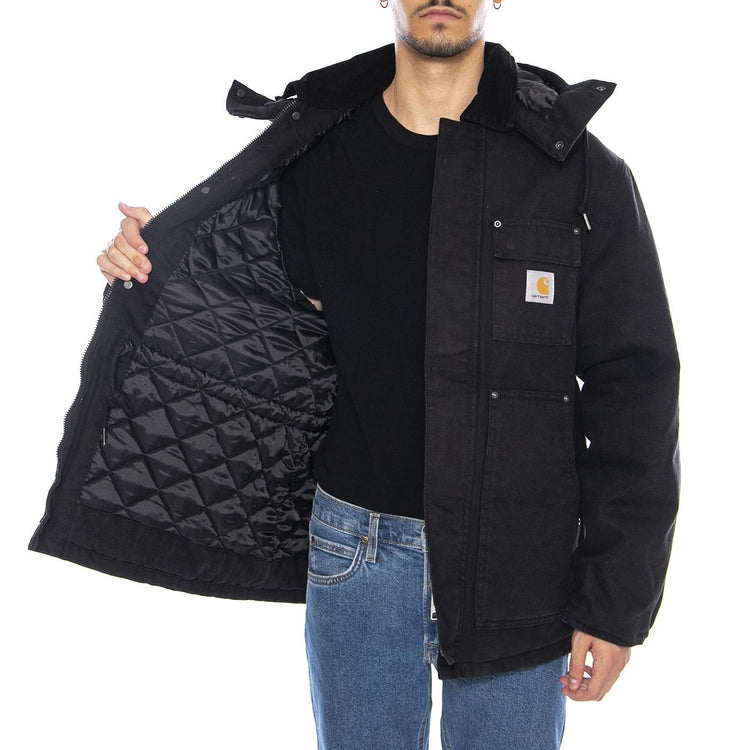 Ambel Coat Black / Black - Giacca con Cappuccio Uomo Nera I035616.00E06  CARHARTT WIP 