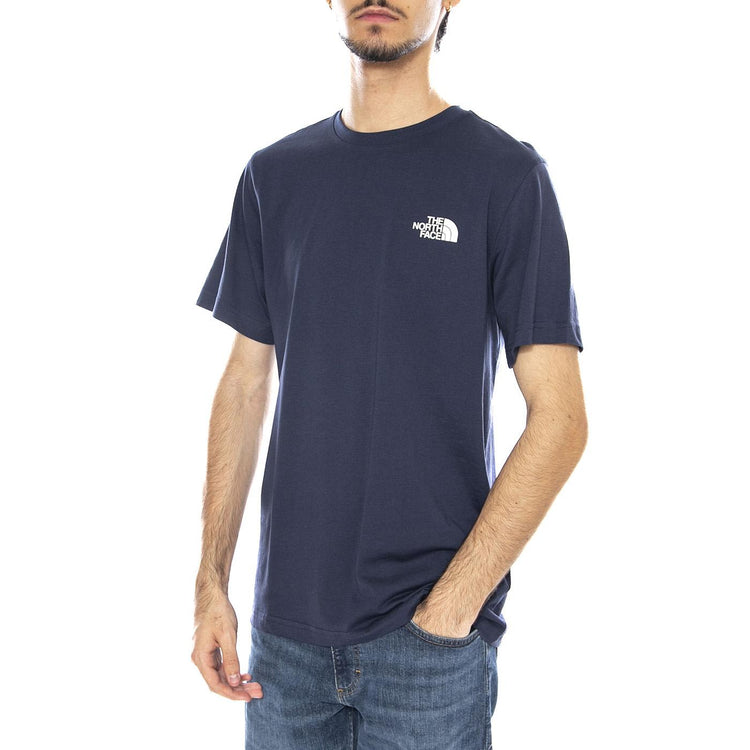 M SS Simple Dome Tee - Maglietta Girocollo Uomo Summit Navy Blu NF0A87NG 8K21 THE NORTH FACE 