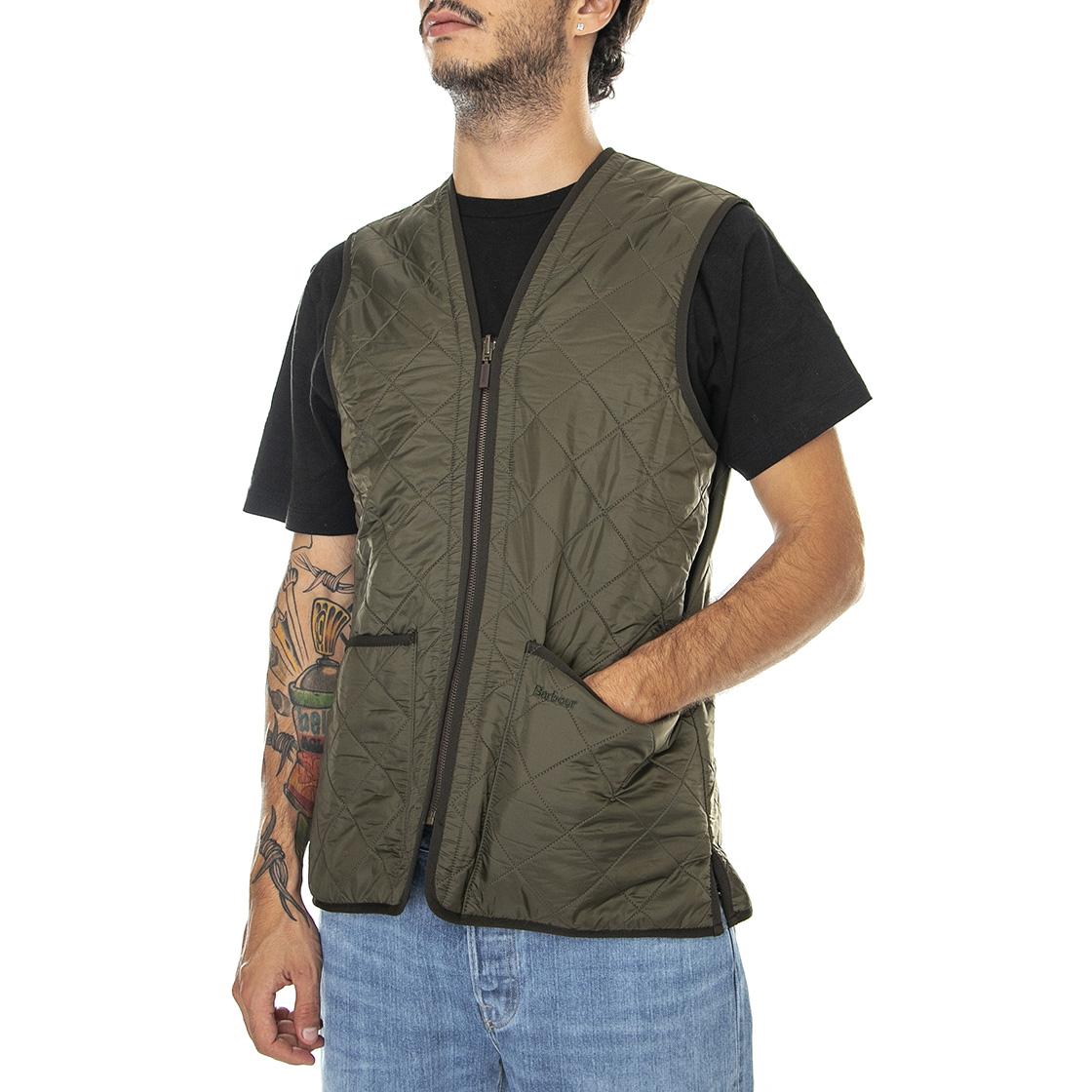 Polarquilt Waistcoat Zip Liner Olive - Giacca Smanicata Uomo Marrone FW22-MLI0002-OL91  BARBOUR 