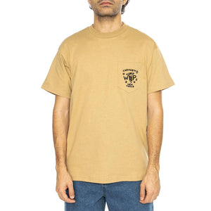 S/S Fragments Pocket T-Shirt Dusty H Brown / Black - Maglietta Girocollo Uomo Marrone I034407.0IAXX  CARHARTT WIP 