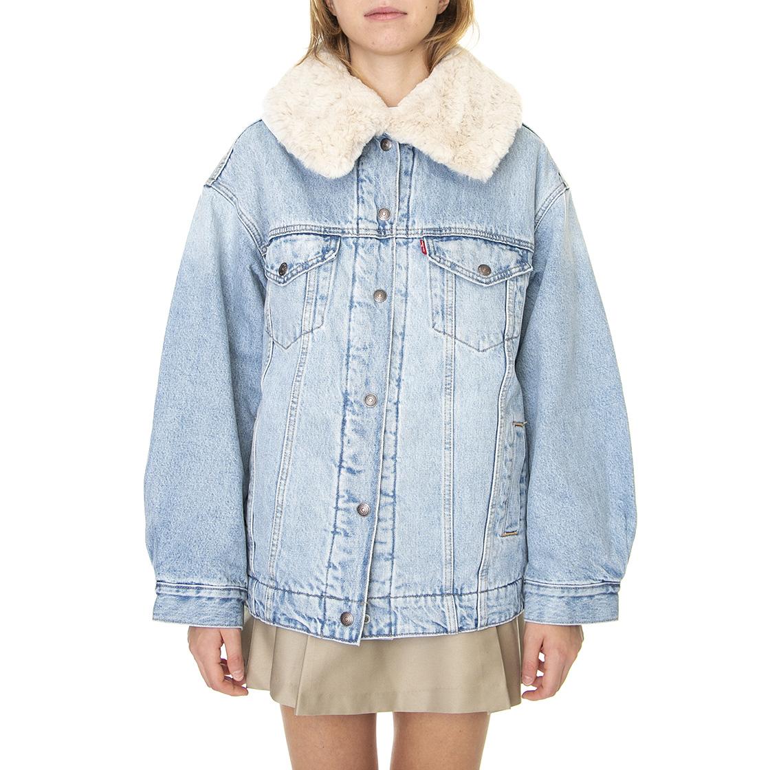 XL Womens Sherpa Trucker Z3300 Indigo - Giacca Invernale Denim Jeans Donna Blu A3484-0000  LEVIS 