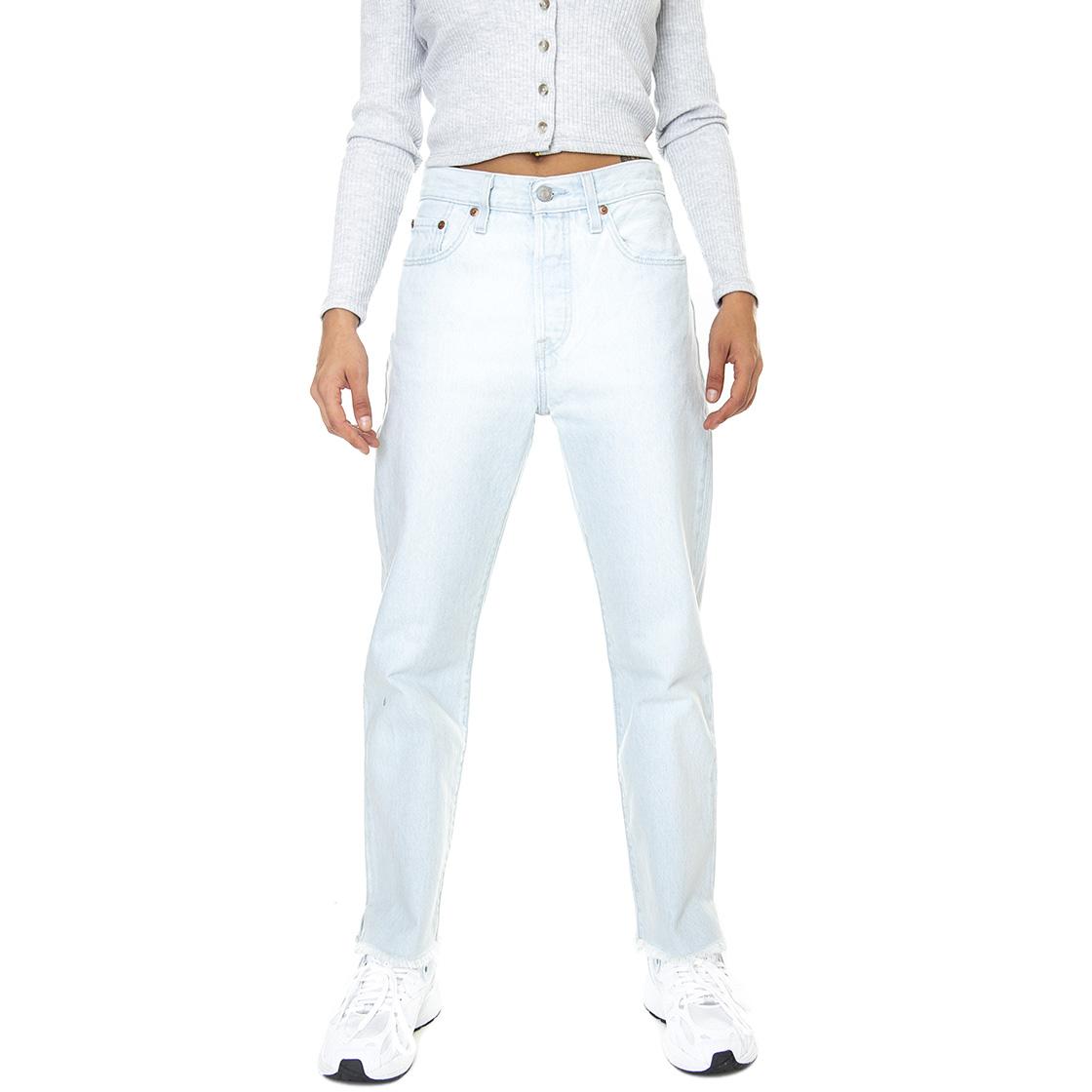 501 Crop Z5128 S Light Indigo Worn In - Pantaloni Denim Jeans Donna Blu 36200-0249  LEVIS 