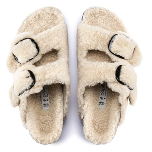 Arizona Shearling Big Buckle - Teddy Eggshell - Sandali Donna Beige 1017642  BIRKENSTOCK 