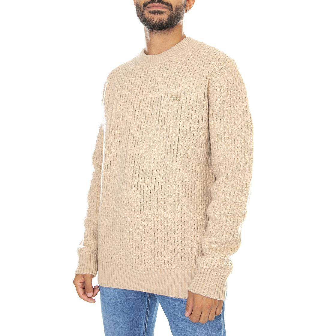 Pullover-GE2 - Maglione Girocollo Uomo Beige AH0221-GE2  LACOSTE 
