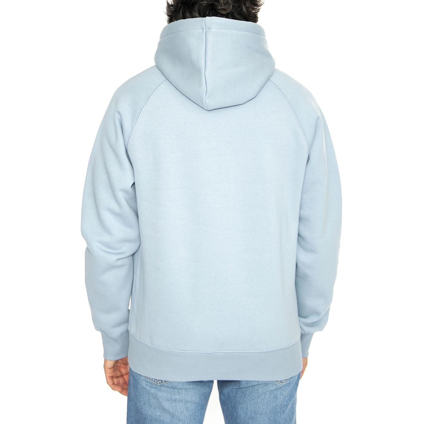 Hooded Chase Sweat Frosted Blue / Gold - Felpa con Cappuccio Uomo Blu I033661.2MYXX  CARHARTT WIP 
