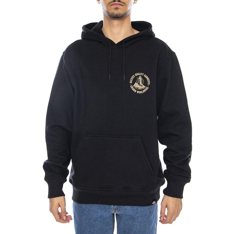 Parrotsville Hoodie Black - Felpa con Cappuccio Uomo Nera DK0A87NRBLK1 . DICKIES 