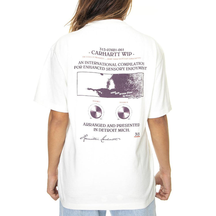 W' S/S Sensory T-Shirt Wax heavy stone wash - Maglietta Girocollo Donna Beige I030936-D660  CARHARTT WIP 