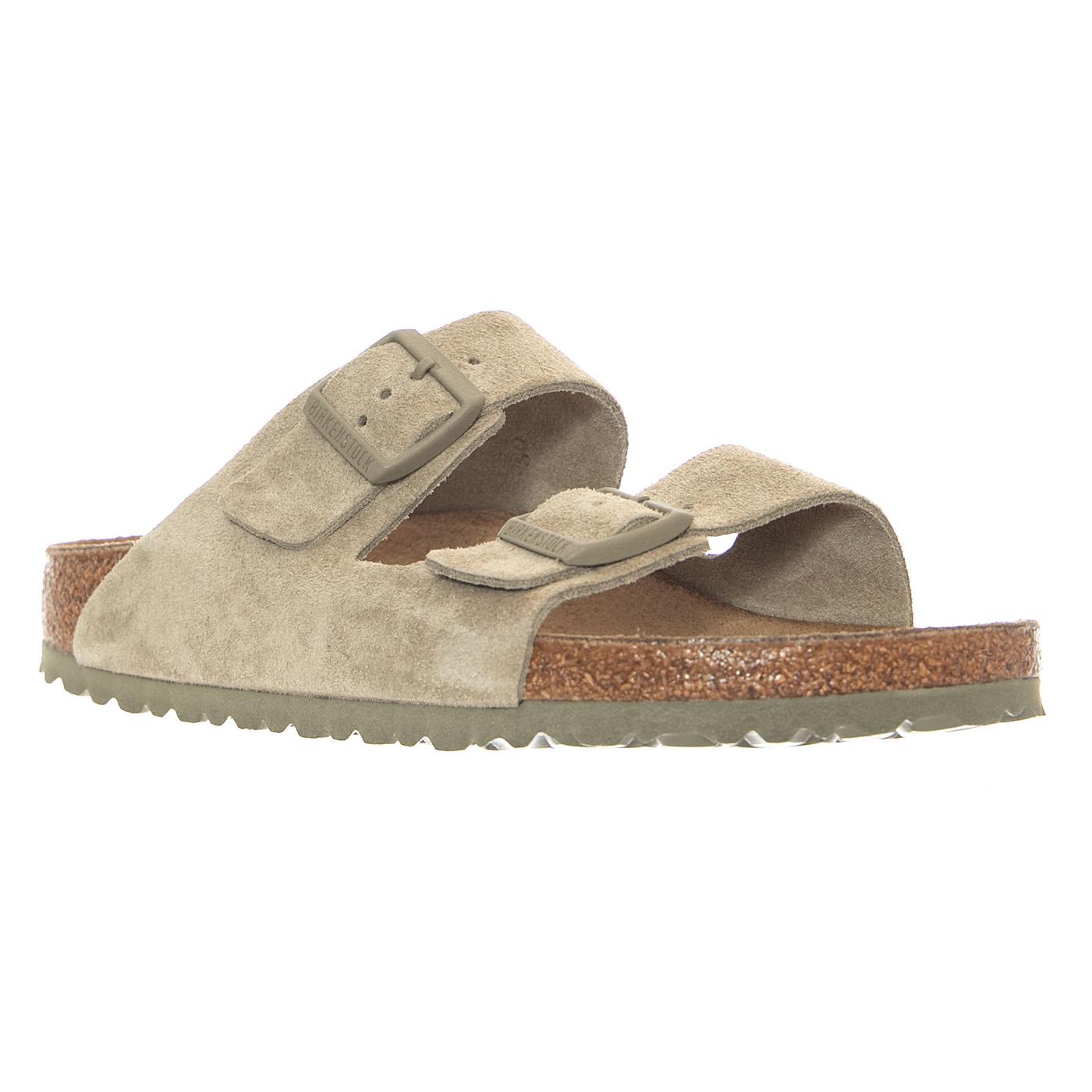 Arizona Faded Suede Leather Narrow Fit Khaki - Sandali Uomo / Donna Beige 1032061 KHI BIRKENSTOCK 
