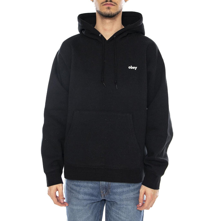 Obey Studios Icon Fleece Black -- Felpa Girocollo Uomo Nera 112843928 BLK OBEY 