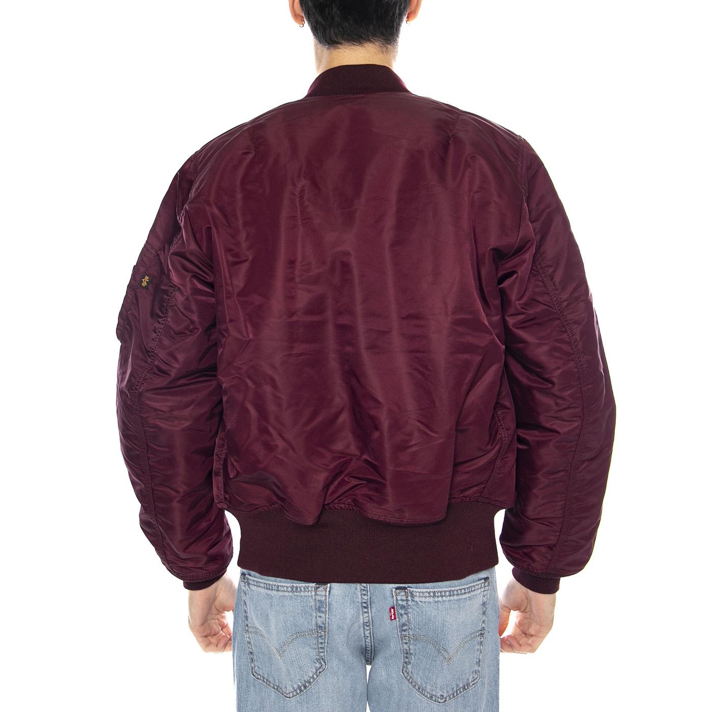Alpha Industries MA-1 Reversible Bomber -- Giacca Reversibile Uomo Bordeaux / Arancione F100101 608 ALPHA INDUSTRIES 