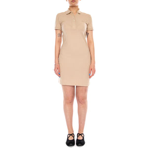 ABITINO BEIGE - Abito Polo Donna Beige EF5473 X6F LACOSTE 