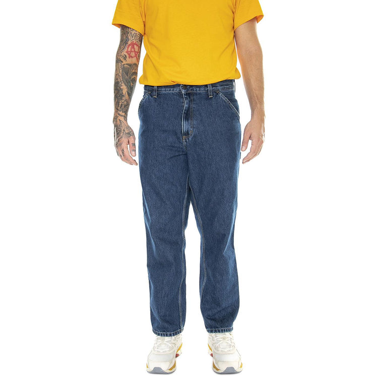 Single Knee Pant Blue /stone washed - Pantaloni Uomo Blu I032024.0106 . CARHARTT WIP 