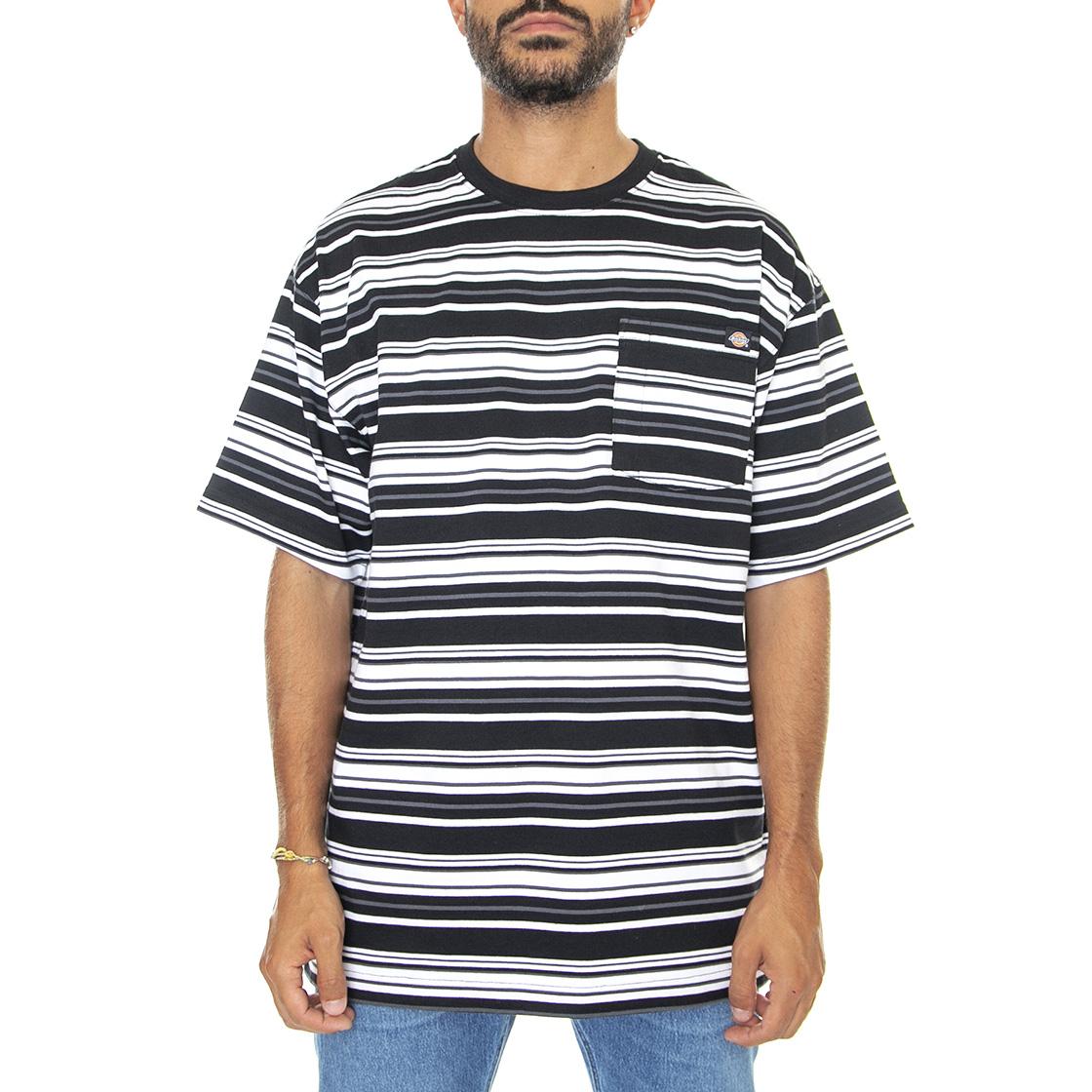 Westover Stripe Tee Black - Maglietta Girocollo Uomo Nera / Multicolore DK0A4Y1PBLK1  DICKIES 