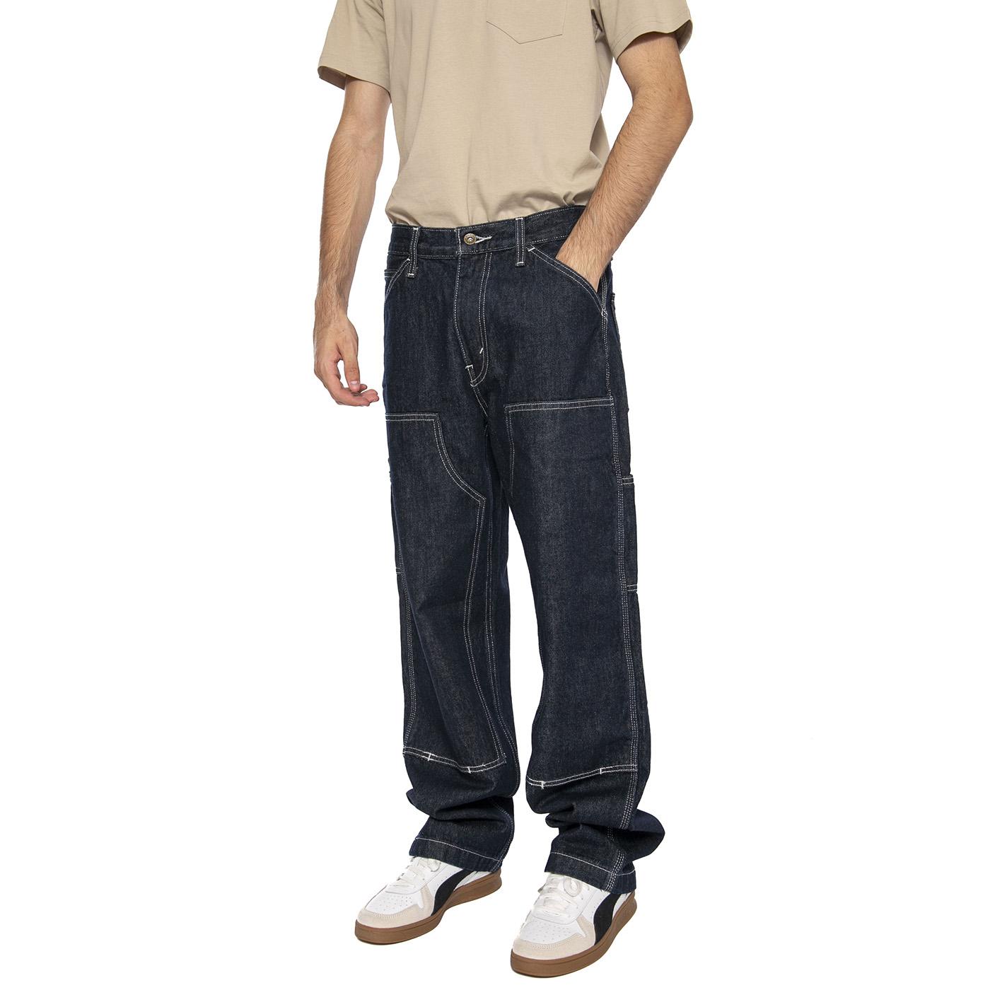 568 Loose Straight Double Knee Mornin Classical Dark Indigo - Pantaloni Denim Jeans Uomo Blu A7367-0013 . LEVIS 