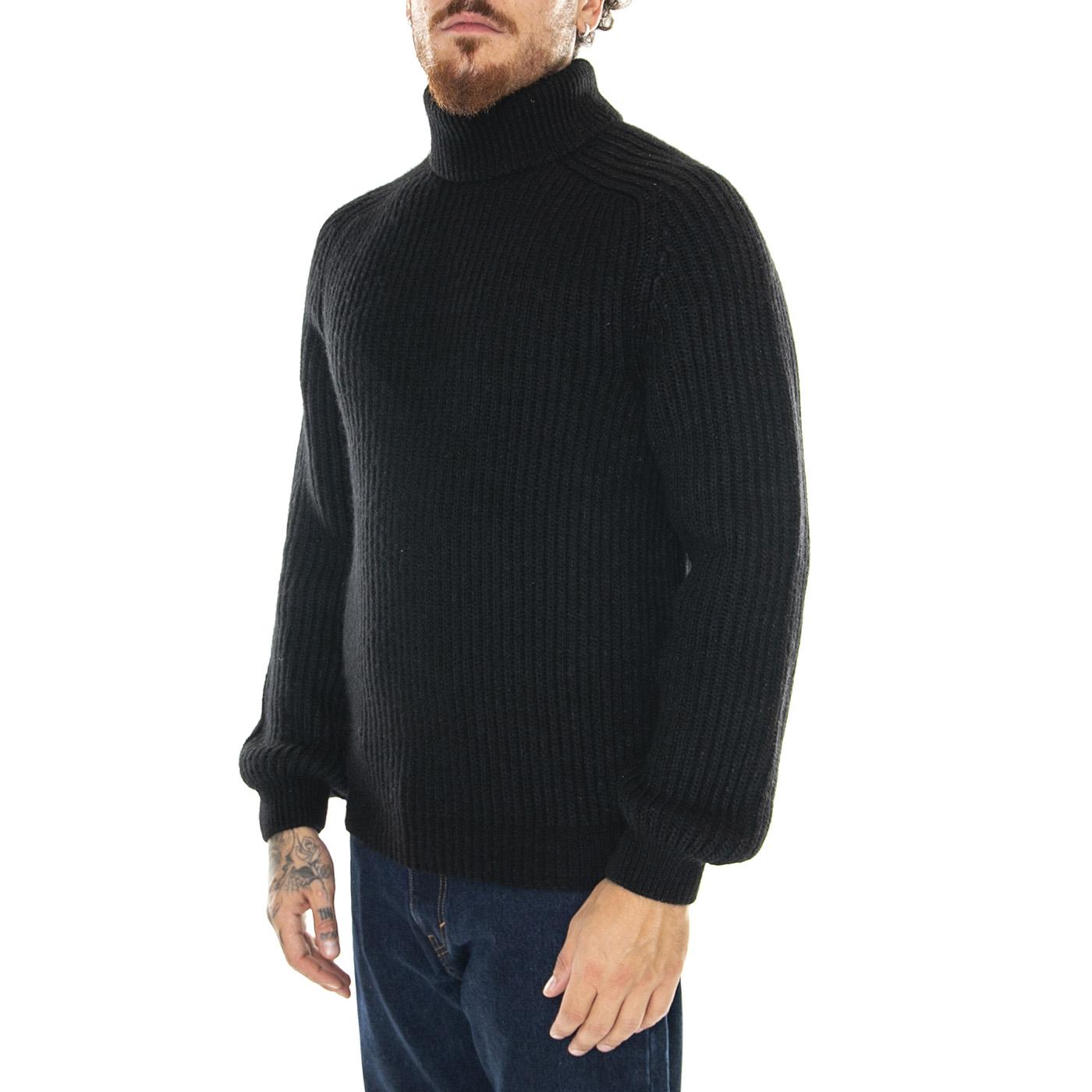 M' Roni High Collar Sweater Black - Maglione a Collo Alto Uomo Nero I029755.89.67.  EDWIN 