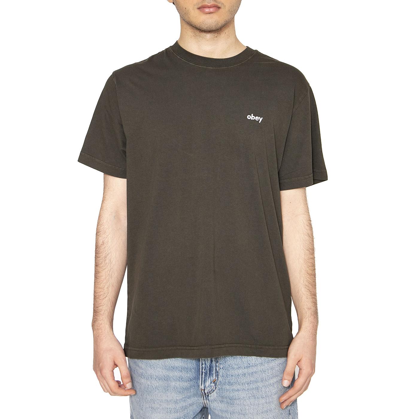 Lowecase Pigment Tee Ss Green - Maglietta Girocollo Uomo Verde 131080353-RSI  OBEY 