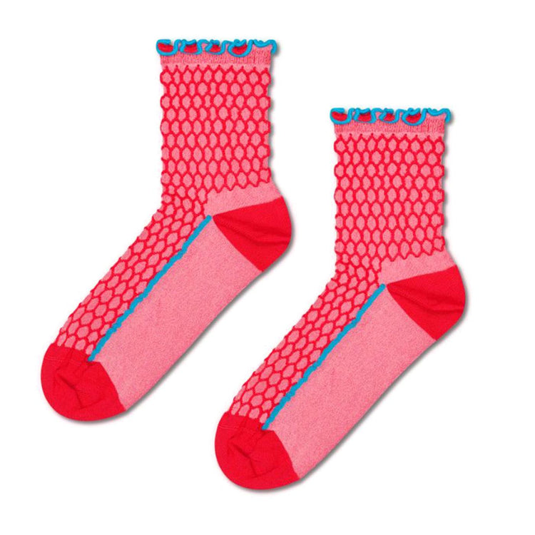 Structure Slinky 1/4 Crew Sock - Calzini Rossi P003428 RED HAPPY SOCKS 
