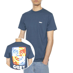 Obey Target Icon Tee Harbor Blue - Maglietta Girocollo Uomo Blu 165264065-HBU  OBEY 