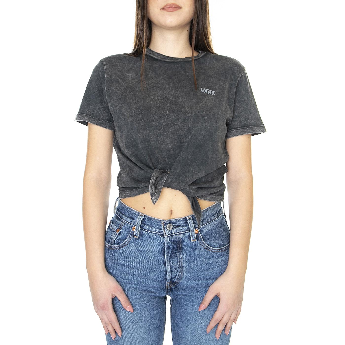 Wm Junior V Wash Knot Tee Black - Maglietta Girocollo Donna Grigia VN0A5DUMBLK1  VANS 