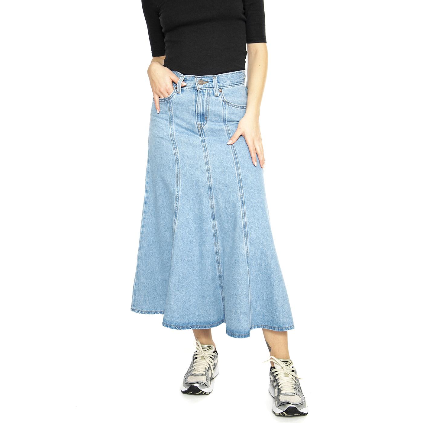 Fit And Flare Skirt Med Indigo Flat Finish - Gonna Denim Jeans Blu A8730-0001  LEVIS 