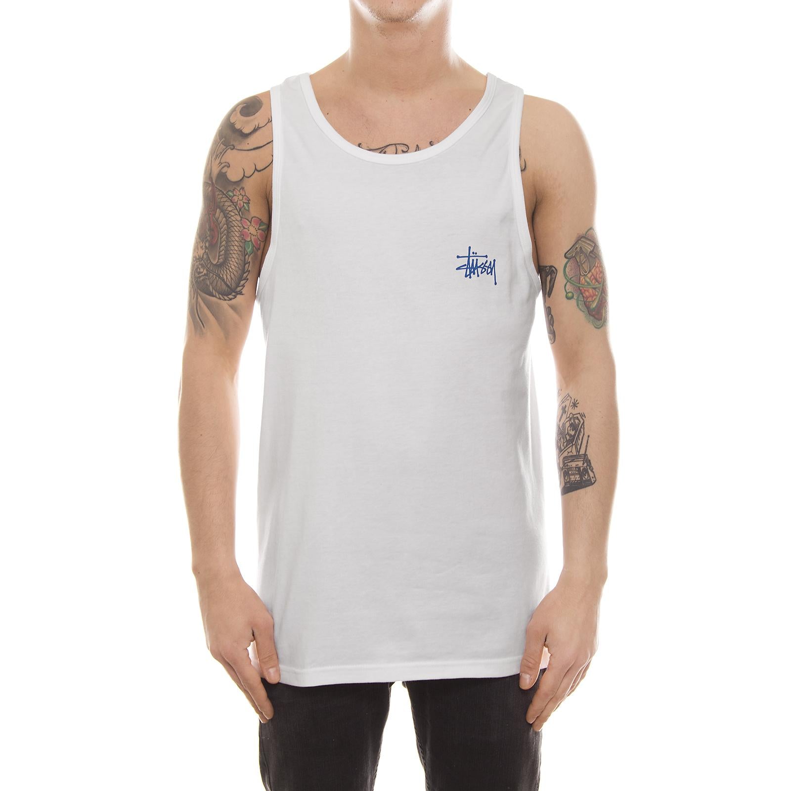 BASIC STUSSY TANK WHITE 1934003-WHITE  STUSSY 