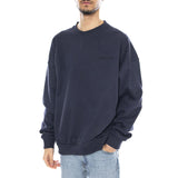 Bestickter, schwerer Rundhalspullover für Herren – gewaschenes Marineblau, Marke BRIXTON