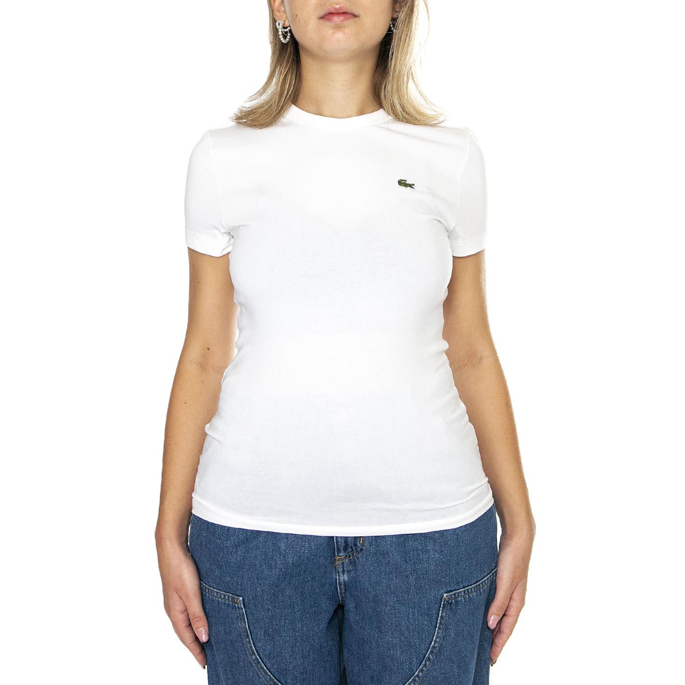 T-Shirt TF7218-001 White - Maglietta Girocollo Donna Bianca TF7218-001  LACOSTE 