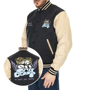 Care Denim Varsity Jacket Dusty Black Multi - Giacca Uomo Multicolore 121800530-DBA  OBEY 