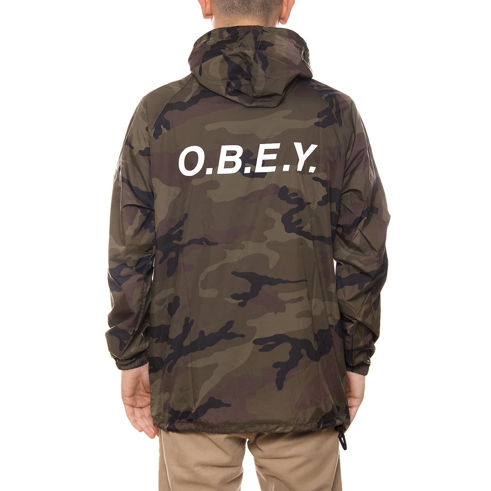O.B.E.Y. ANORAK PULLOVER HOODED JACKET FIELD CAMO 126261233-CAM  OBEY 