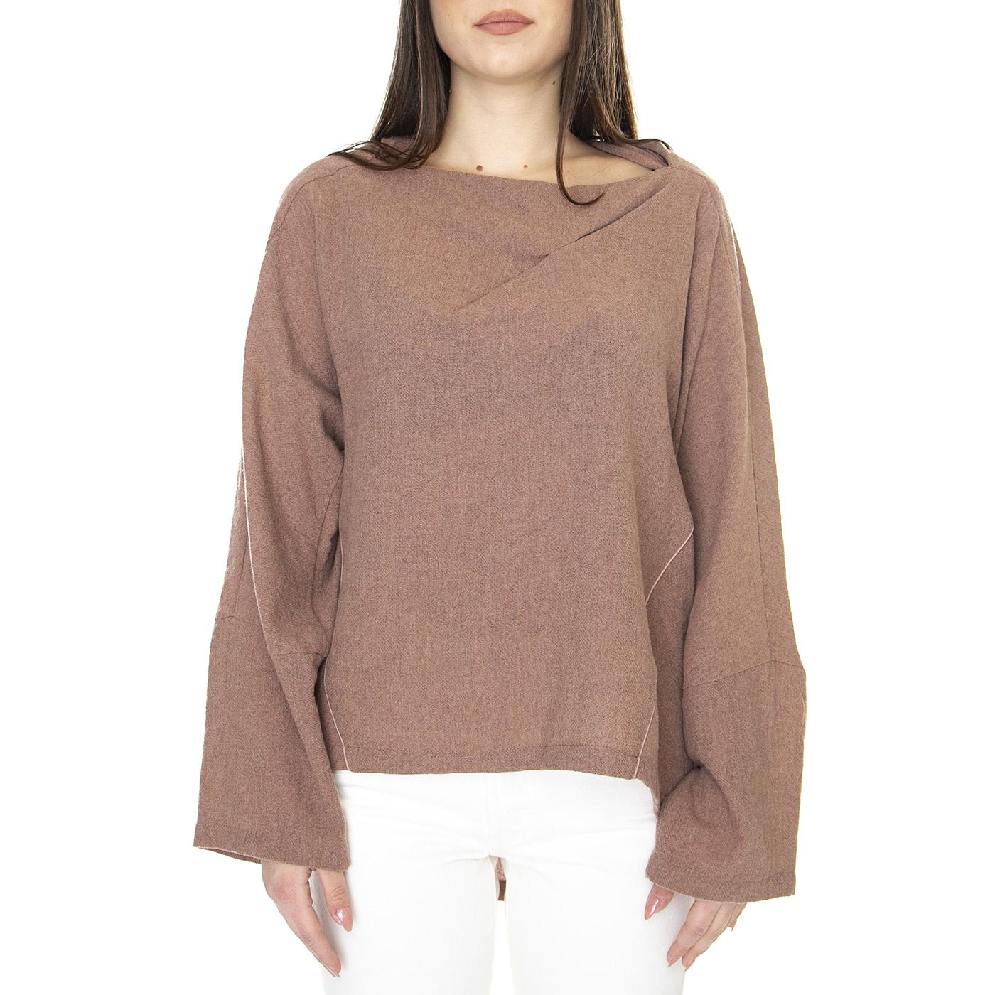 Blusa 021SD45020 Champagne - Top Donna Marrone 021SD45020 -S2285 . ALESSIA SANTI 