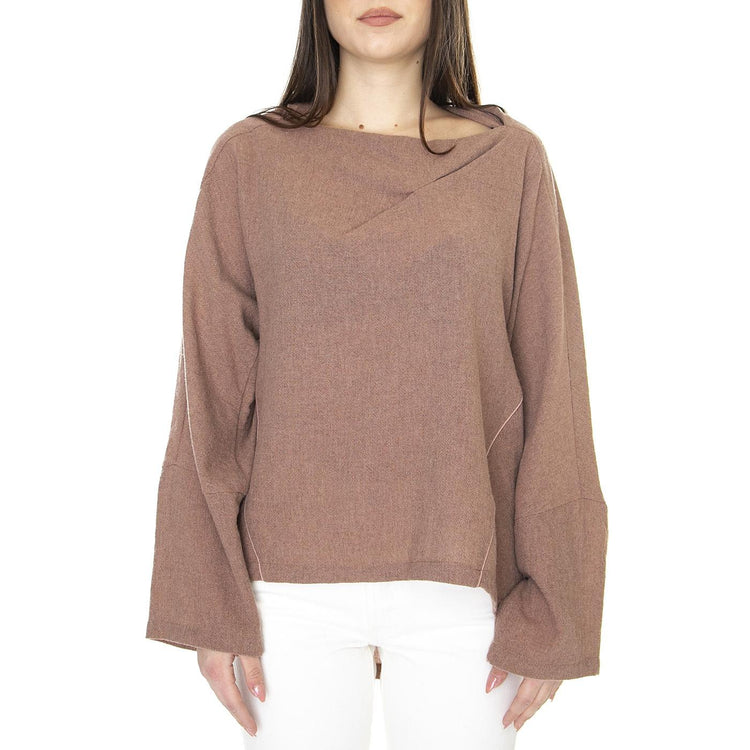 Blusa 021SD45020 Champagne - Top Donna Marrone 021SD45020 -S2285 . ALESSIA SANTI 