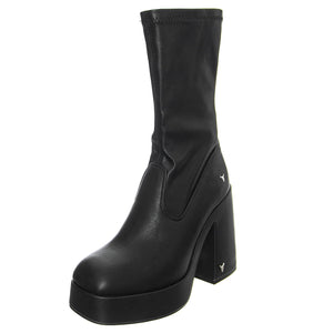 HIDDEN BLACK STRETCH PU - Stivaletti alla Caviglia Donna Neri WSSHIDDEN-BLK . WINDSOR SMITH 