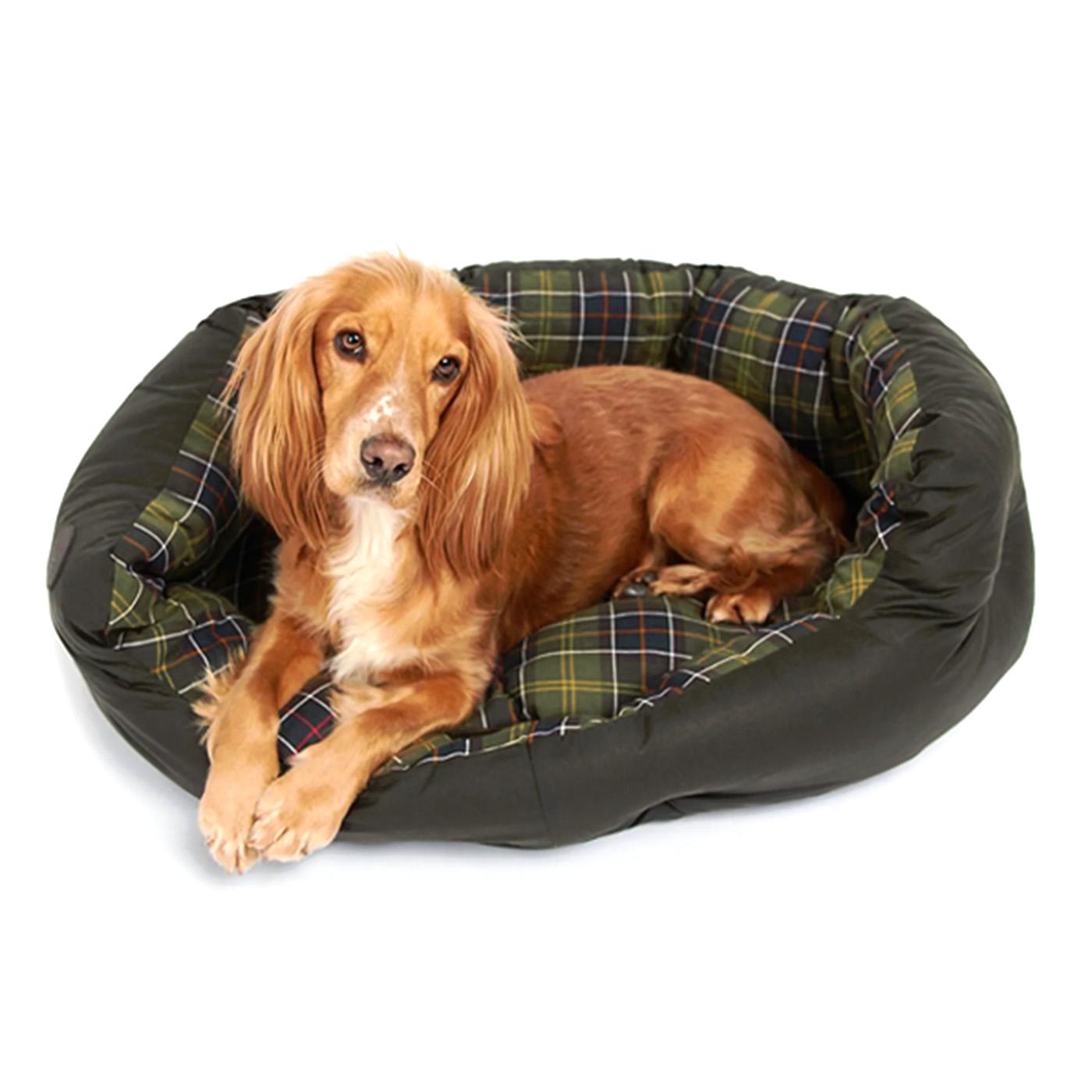 Wax Cotton Dog Bed 35IN Classic / Olive - Cuccia per Cane Tartan / Marrone DAC0020-TN11-FW23  BARBOUR 