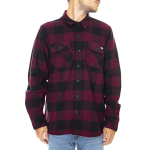Sacramento Shirt - Maroon / Black - Camicia Uomo Bordeaux / Nera 05 200142-MR . DICKIES 