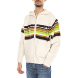 Myers Zip Up Hood Sweater Unbleached / Multi -- Felpa con Cappuccio Uomo Beige Naturale / Multicolore  Uomo OBEY