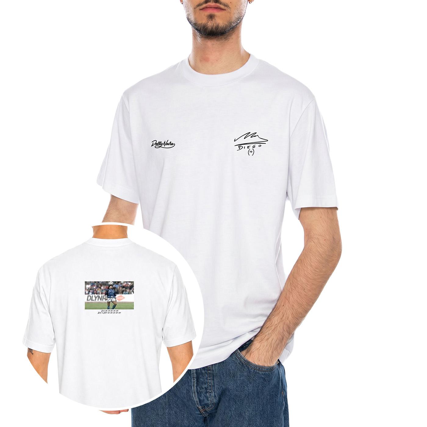 Live Is Life Tee White - Maglietta Girocollo Uomo Bianca TS1366 T4-02 DOLLY NOIRE 