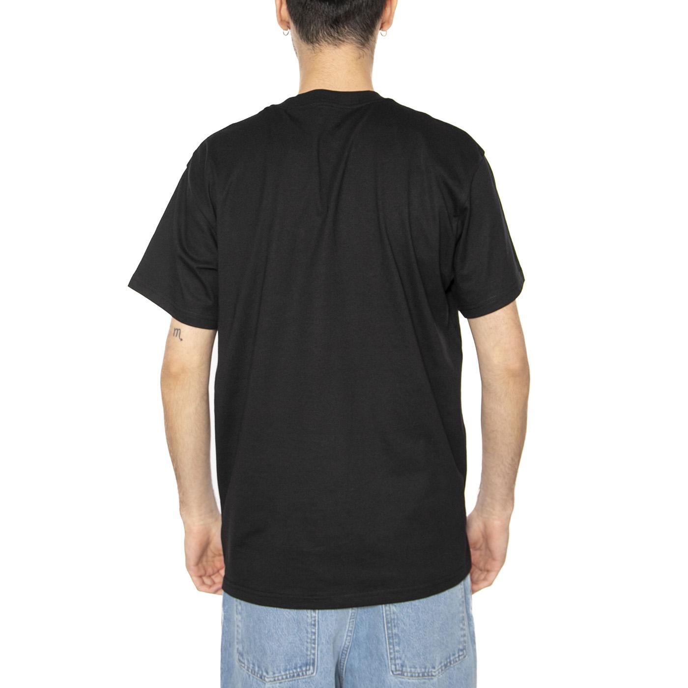 S/S Pocket Heart T-Shirt Black / Red - Maglietta Girocollo Uomo Nera I032128.1V2XX . CARHARTT WIP 