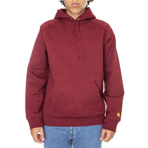 Hooded Chase Sweat Corvina / Gold - Felpa con Cappuccio Uomo Rossa I026384-11GXX  CARHARTT WIP 