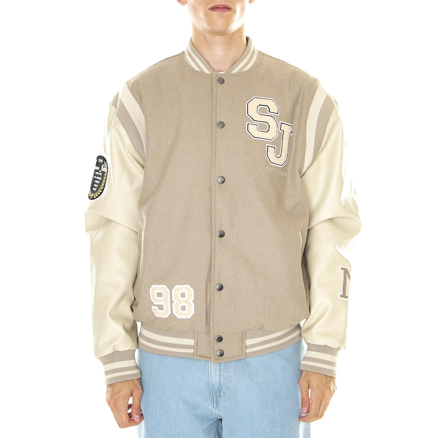 M' SJ Script Logo College Jacket Sand / Light Sand - Giacca Uomo Beige / Multicolore 6085201/231-02  SEAN JOHN 