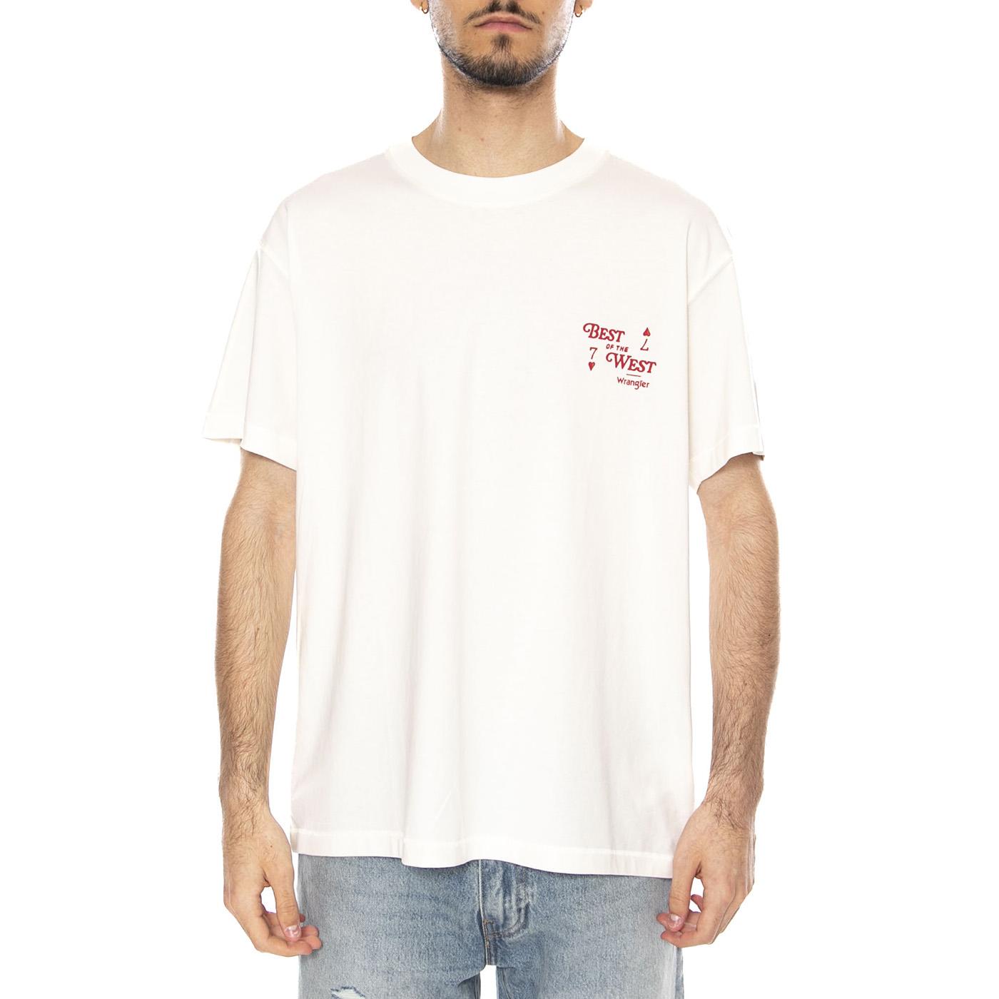 VINTAGE TEE WORN WHITE - Maglietta Girocollo Uomo Bianca 112378006 WHT WRANGLER 