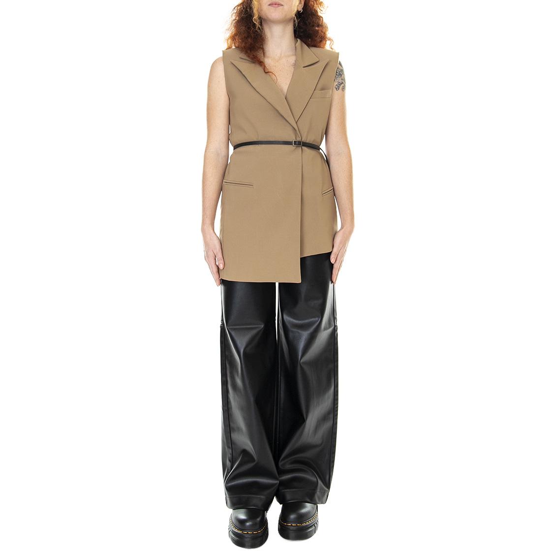 021SD35030 Gilet+Cintura - Giacca Smanicata Donna Beige / Nocciola 021SD35030 -S3350 . ALESSIA SANTI 