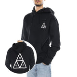 HUF Set TT P/O Hoodie -- Felpa Uomo Cappuccio Nera  Uomo HUF