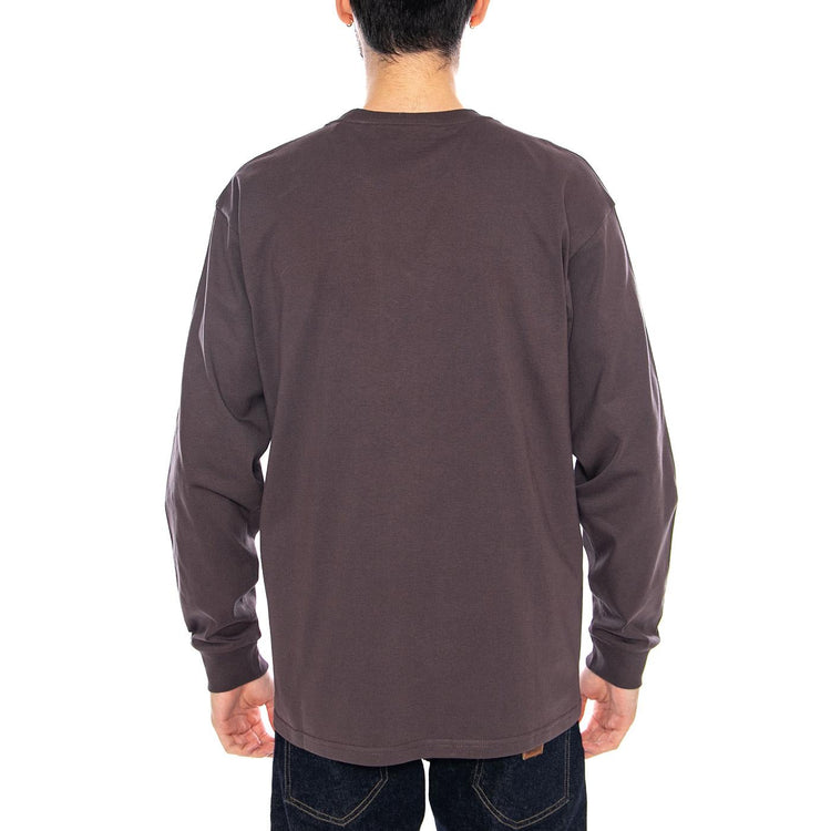 L/S Chase T-Shirt Shale / Gold - Maglietta Girocollo Maniche Lunghe Uomo Marrrone I026392 3LNXX CARHARTT WIP 
