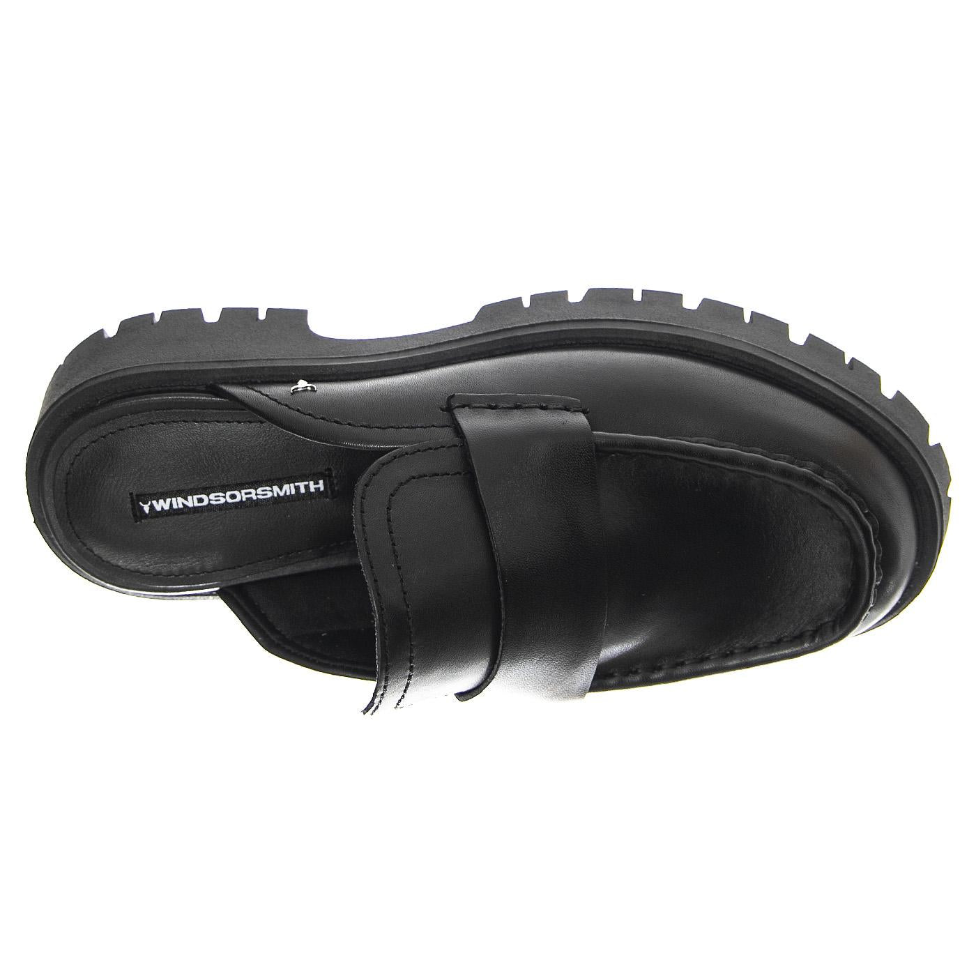 Theory Black Leather - Sandali Donna Neri WSSTHEORY-BLA  WINDSOR SMITH 