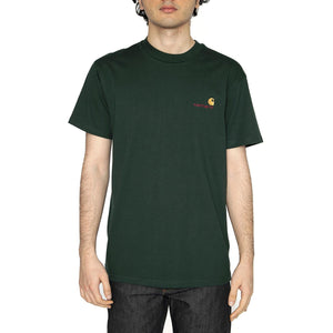 S/S American Script T-Shirt Conifer - Maglietta Girocollo Uomo Verde I029956.CIXX  CARHARTT WIP 