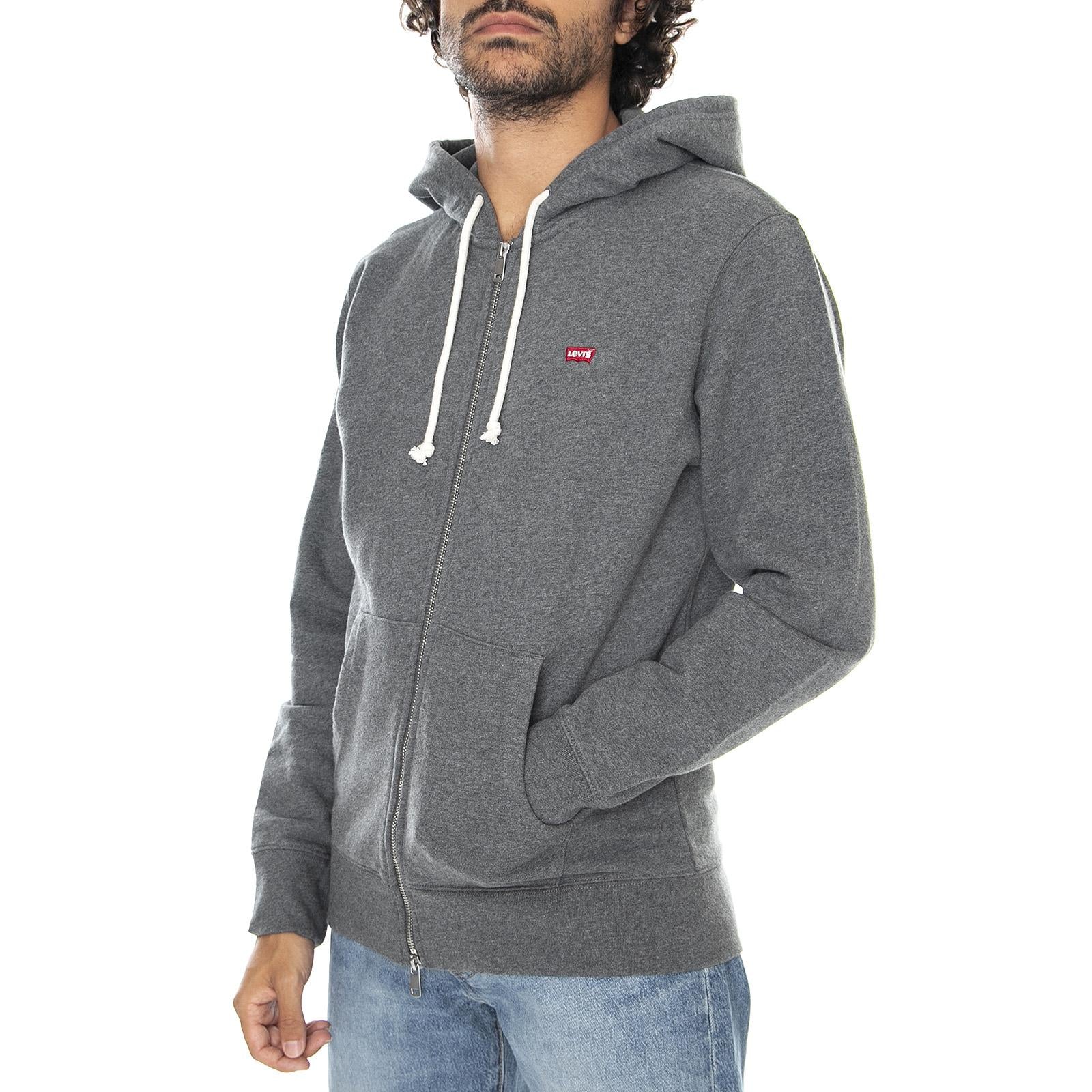 Mens New Original Charcoal Heather Zip-Up Hooded Sweatshirt 34584-0000  LEVIS 