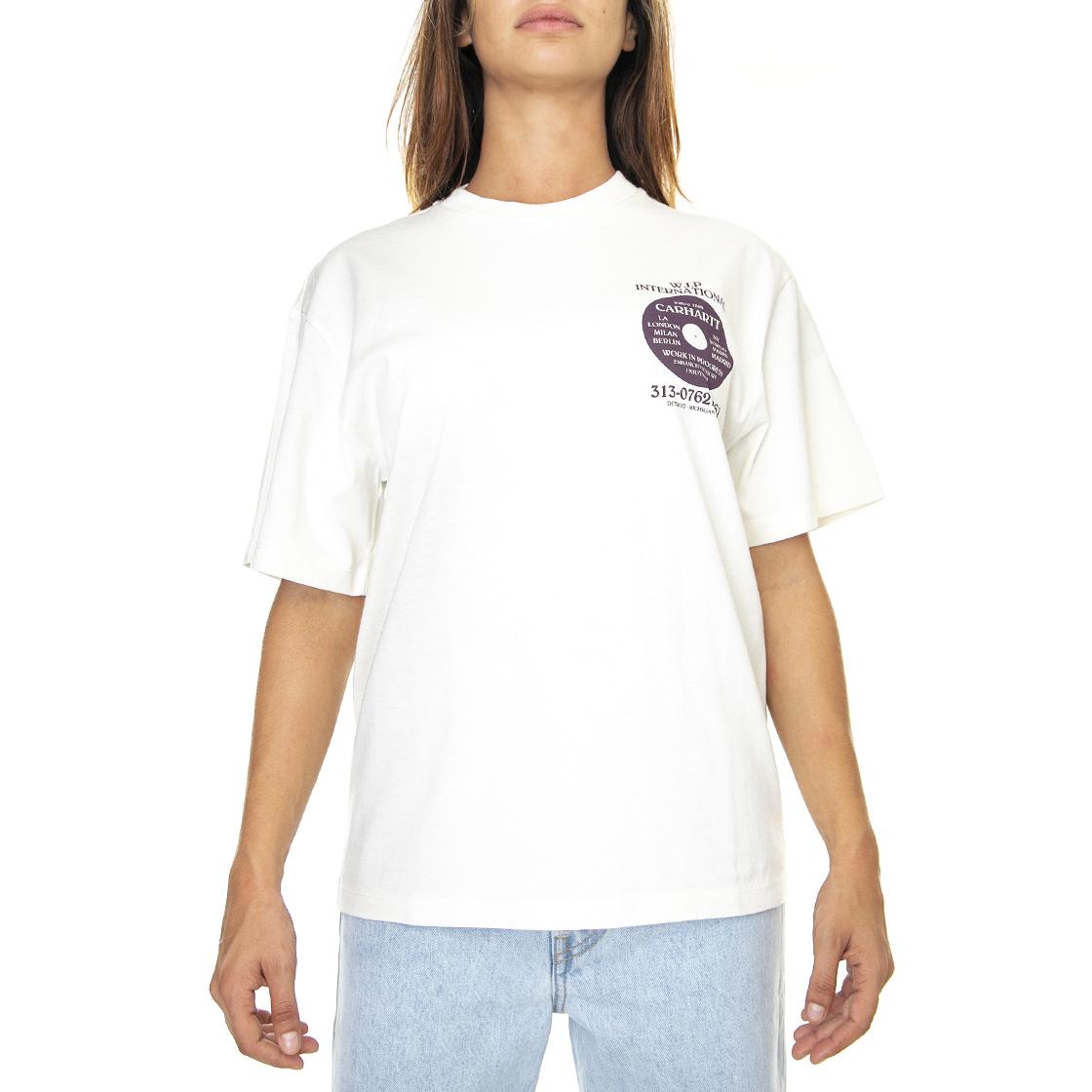 W' S/S Sensory T-Shirt Wax heavy stone wash - Maglietta Girocollo Donna Beige I030936-D660  CARHARTT WIP 